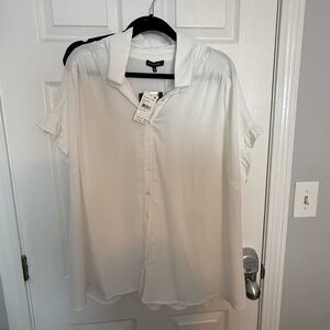 Pleione White Button-Down Shirt